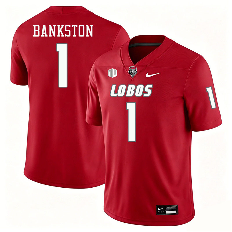 New Mexico Lobos #1 Damon Bankston College Football Jerseys,Uniforms-Red